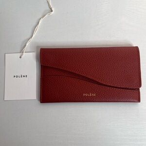 Polene Paris Leather Wallet. Cognac Color. BNWT. Bag Purse Handbag. Sierra